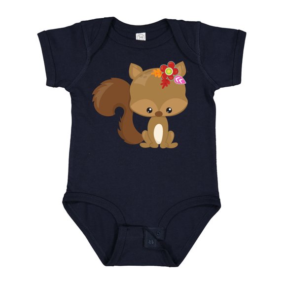 Inktastic Spring Animals, Cute Squirrel, Colorful Flowers Boys or Girls Baby Bodysuit