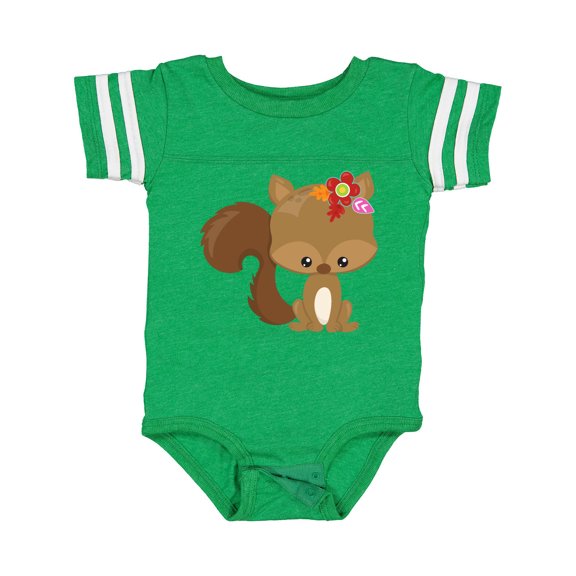 Inktastic Spring Animals, Cute Squirrel, Colorful Flowers Boys or Girls Baby Bodysuit