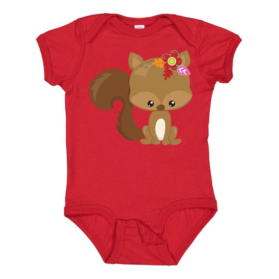 Inktastic Spring Animals, Cute Squirrel, Colorful Flowers Boys or Girls Baby Bodysuit