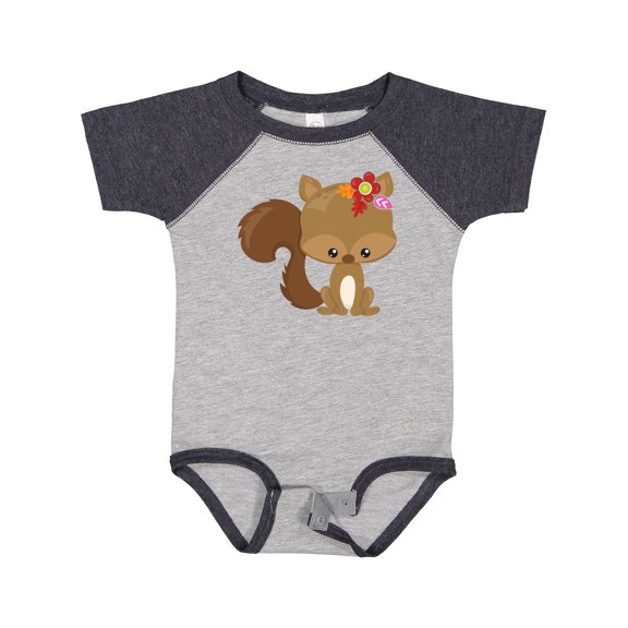 Inktastic Spring Animals, Cute Squirrel, Colorful Flowers Boys or Girls Baby Bodysuit