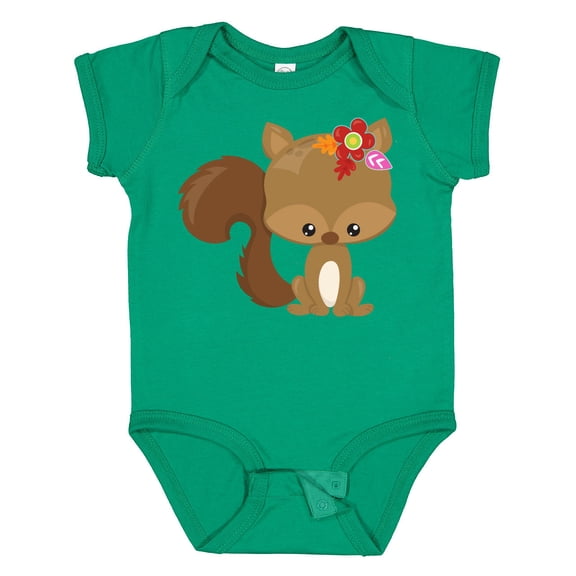 Inktastic Spring Animals, Cute Squirrel, Colorful Flowers Boys or Girls Baby Bodysuit