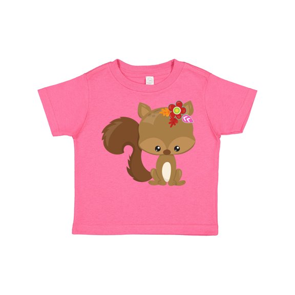 Inktastic Spring Animals, Cute Squirrel, Colorful Flowers Boys or Girls Toddler T-Shirt