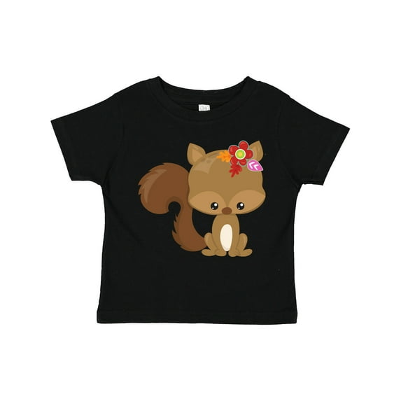 Inktastic Spring Animals, Cute Squirrel, Colorful Flowers Boys or Girls Toddler T-Shirt
