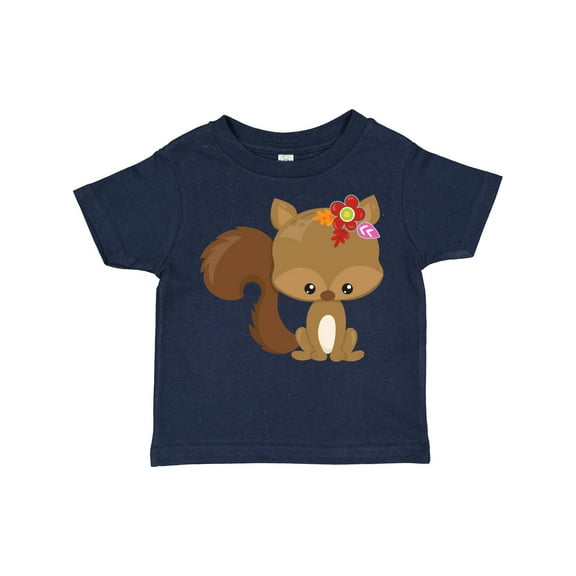 Inktastic Spring Animals, Cute Squirrel, Colorful Flowers Boys or Girls Toddler T-Shirt