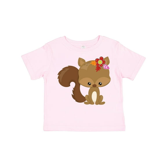 Inktastic Spring Animals, Cute Squirrel, Colorful Flowers Boys or Girls Toddler T-Shirt