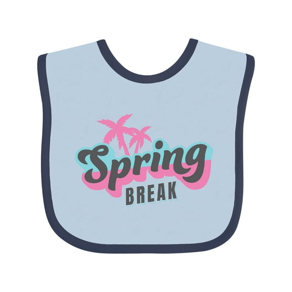 Inktastic Spring Break Retro with Palm Trees Boys or Girls Baby Bib