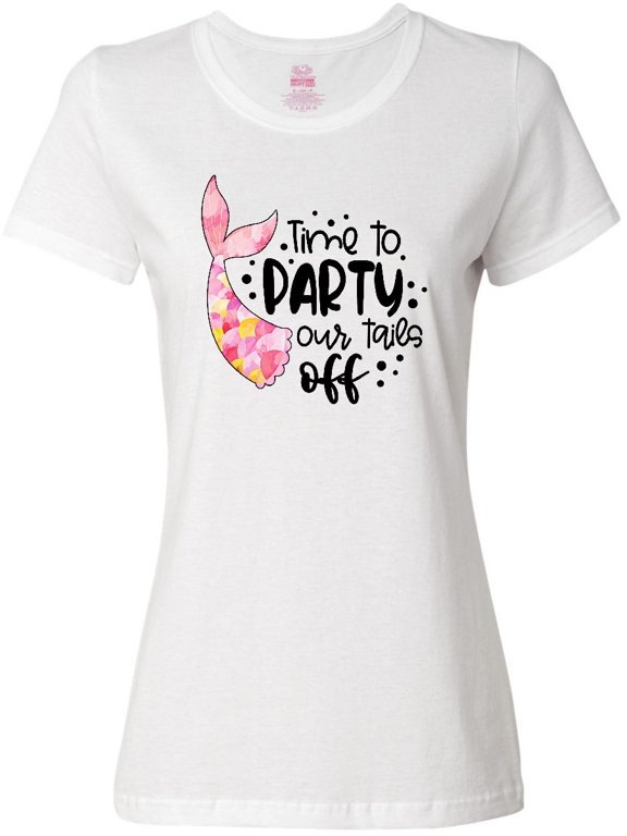 Spring Break Time to Party Our Tails Off Pink Mermaid Tail Women's T-Shirt