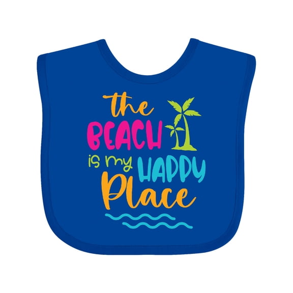 Inktastic Spring Break the Beach is My Happy Place Boys or Girls Baby Bib