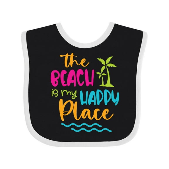 Inktastic Spring Break the Beach is My Happy Place Boys or Girls Baby Bib