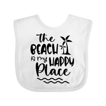 Inktastic Spring Break the Beach is My Happy Place Boys or Girls Baby Bib