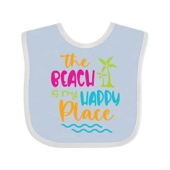 Inktastic Spring Break the Beach is My Happy Place Boys or Girls Baby Bib