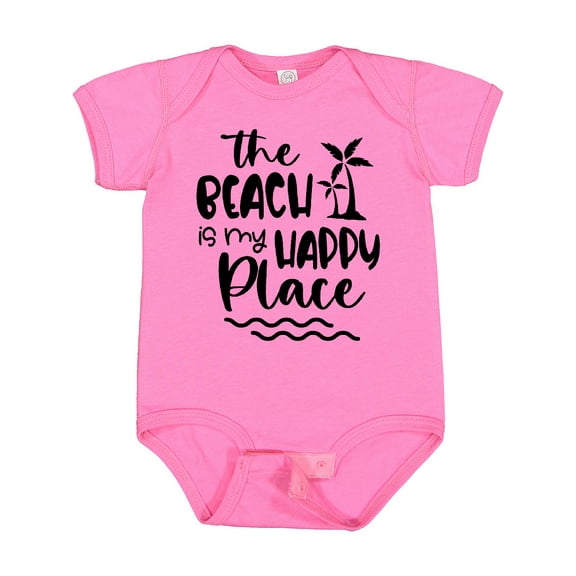 Inktastic Spring Break the Beach is My Happy Place Boys or Girls Baby Bodysuit