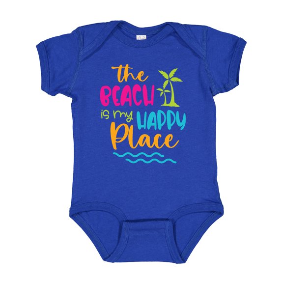 Inktastic Spring Break the Beach is My Happy Place Boys or Girls Baby Bodysuit