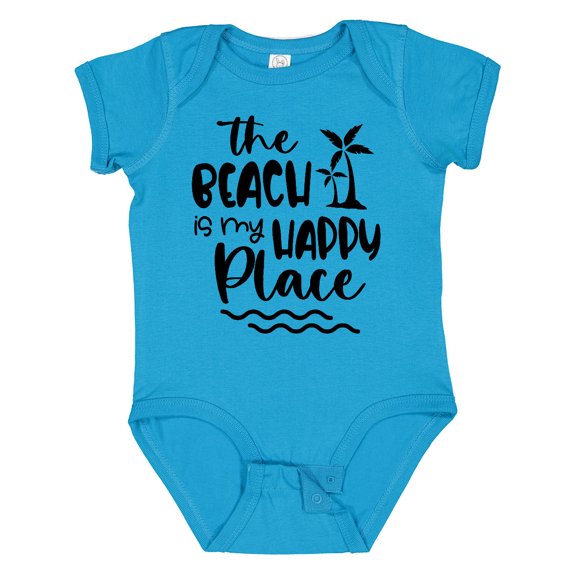 Inktastic Spring Break the Beach is My Happy Place Boys or Girls Baby Bodysuit