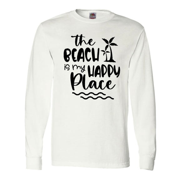 Inktastic Spring Break the Beach is My Happy Place Long Sleeve T-Shirt
