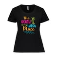 thumbnail image 1 of Inktastic Spring Break the Beach is My Happy Place Women's Plus Size T-Shirt, 1 of 5