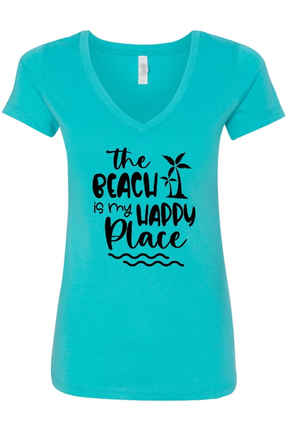 Spring Break the Beach is My Happy Place Women's V-Neck T-Shirt