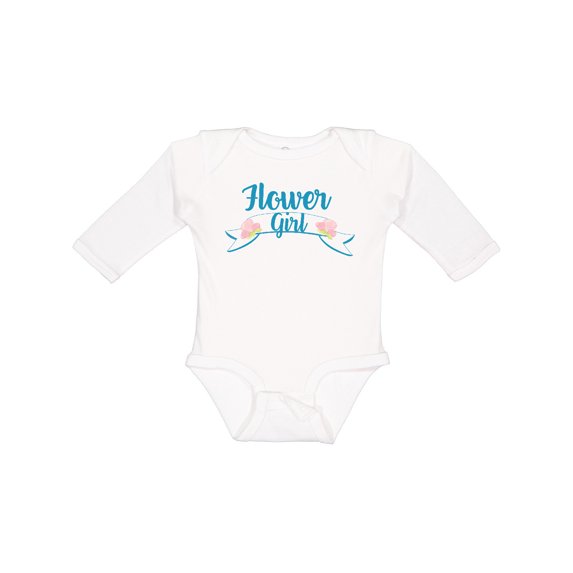 Inktastic Spring Wedding Flower Girl Banner Girls Long Sleeve Baby Bodysuit