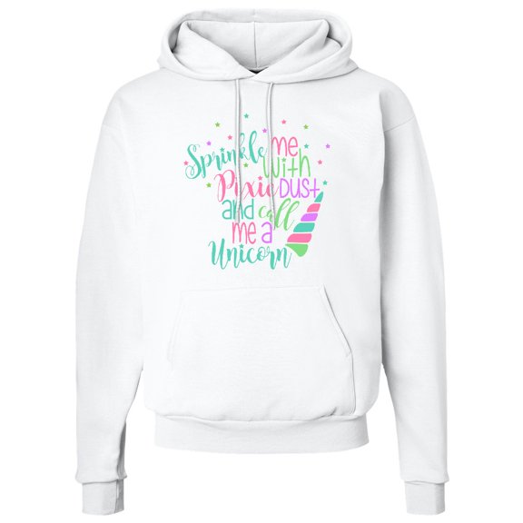 Inktastic Sprinkle Me with Pixie Dust and Call Me a Unicorn Funny Adult Hoodie Sweatshirt