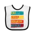thumbnail image 1 of Inktastic Squash Player Eat Sleep Squash Repeat Boys or Girls Baby Bib, 1 of 4