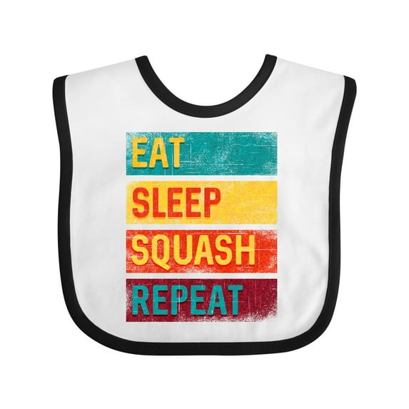 Inktastic Squash Player Eat Sleep Squash Repeat Boys or Girls Baby Bib