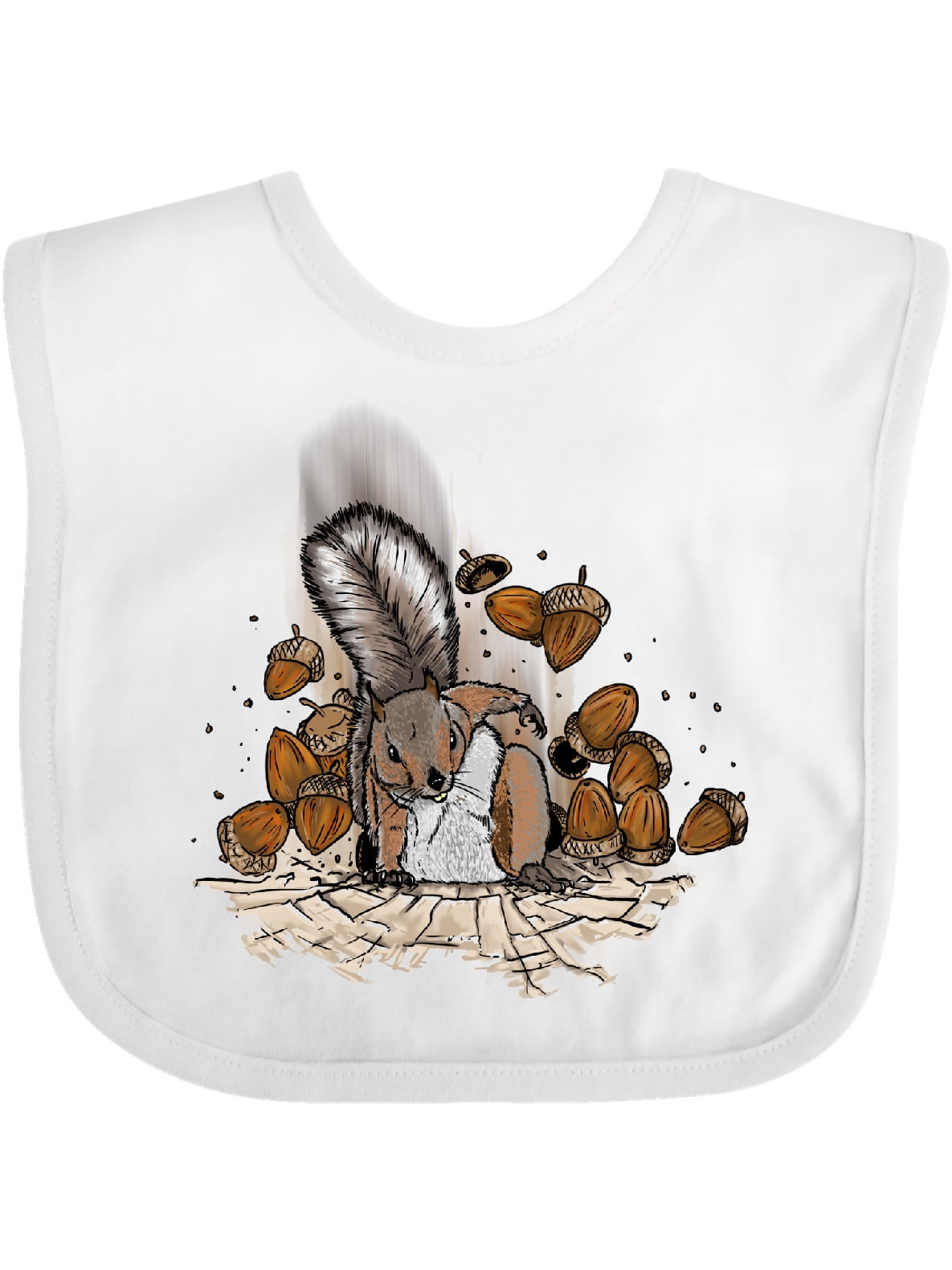 Inktastic Squirrel Superhero Landing with Acorns Boys or Girls Baby Bib