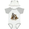 thumbnail image 1 of Inktastic Squirrel Superhero Landing with Acorns Boys or Girls Baby Bodysuit, 1 of 5