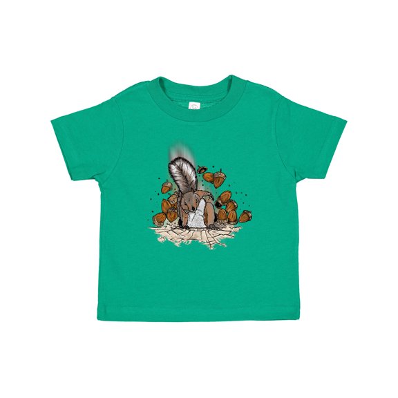 Inktastic Squirrel Superhero Landing with Acorns Boys or Girls Baby T-Shirt