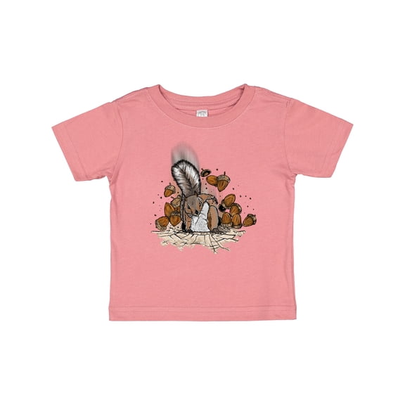 Inktastic Squirrel Superhero Landing with Acorns Boys or Girls Baby T-Shirt