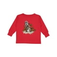 thumbnail image 1 of Inktastic Squirrel Superhero Landing with Acorns Boys or Girls Long Sleeve Toddler T-Shirt, 1 of 5