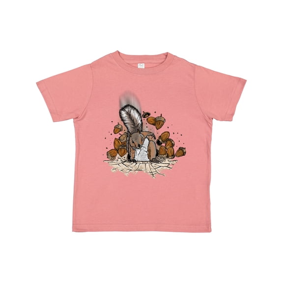Inktastic Squirrel Superhero Landing with Acorns Boys or Girls Toddler T-Shirt