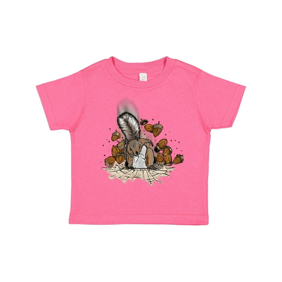Inktastic Squirrel Superhero Landing with Acorns Boys or Girls Toddler T-Shirt