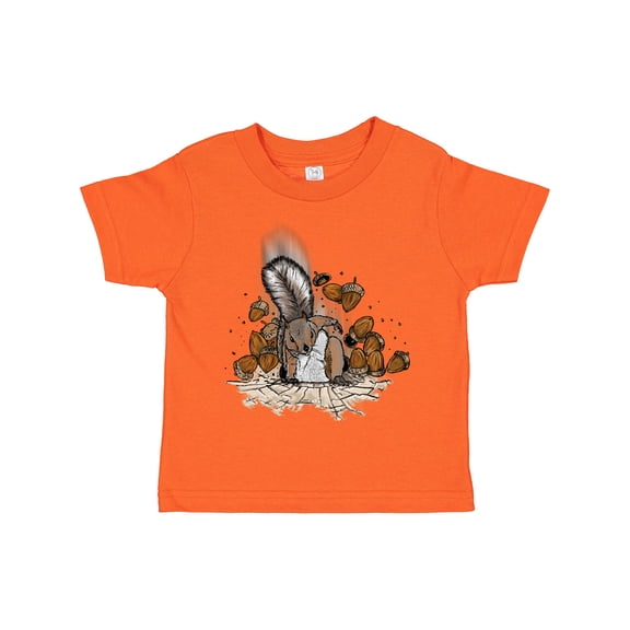 Inktastic Squirrel Superhero Landing with Acorns Boys or Girls Toddler T-Shirt