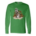 thumbnail image 1 of Inktastic Squirrel Superhero Landing with Acorns Long Sleeve T-Shirt, 1 of 5