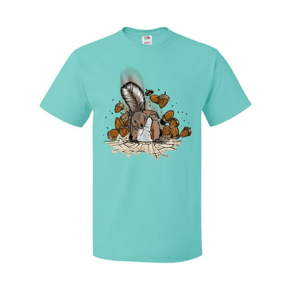 Inktastic Squirrel Superhero Landing with Acorns T-Shirt