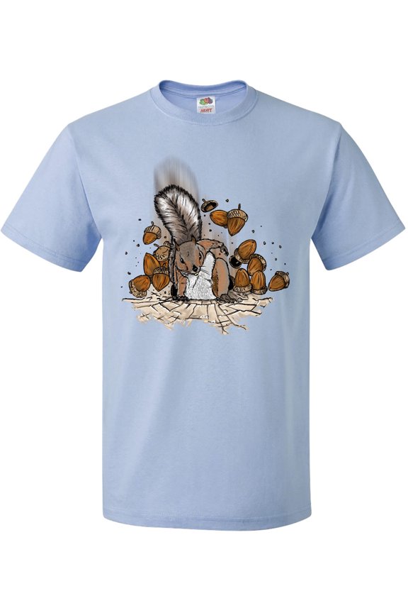 Squirrel Superhero Landing with Acorns T-Shirt