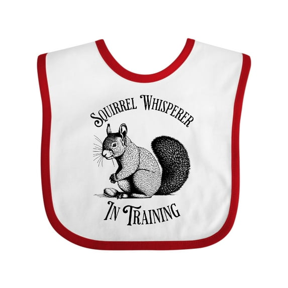 Inktastic Squirrel Whisperer in Training Boys or Girls Baby Bib