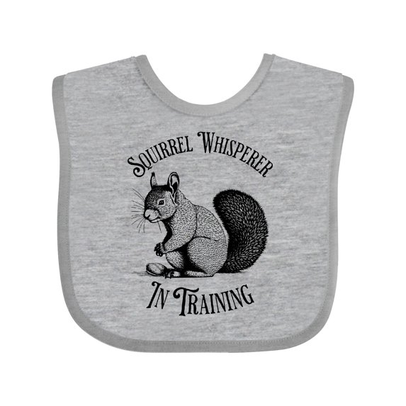Inktastic Squirrel Whisperer in Training Boys or Girls Baby Bib