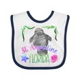 thumbnail image 1 of Inktastic St. Augustine Florida Cute Swimming Manatee Boys or Girls Baby Bib, 1 of 4