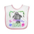 thumbnail image 1 of Inktastic St. Augustine Florida Cute Swimming Manatee Boys or Girls Baby Bib, 1 of 4