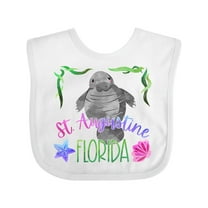 Inktastic St. Augustine Florida Cute Swimming Manatee Boys or Girls Baby Bib