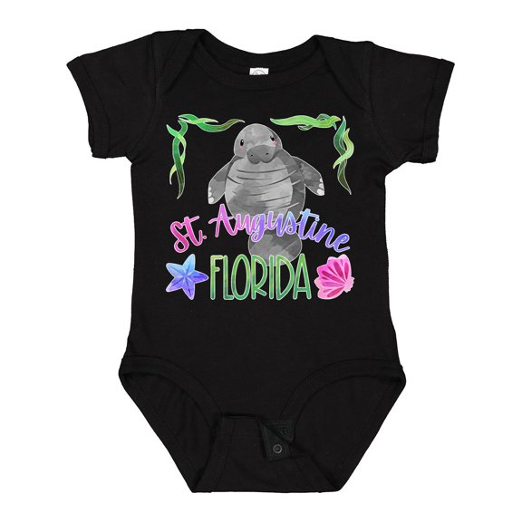 Inktastic St. Augustine Florida Cute Swimming Manatee Boys or Girls Baby Bodysuit