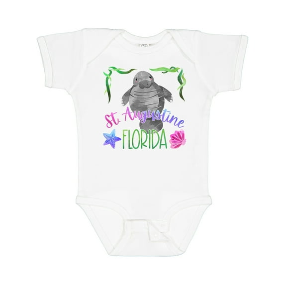 Inktastic St. Augustine Florida Cute Swimming Manatee Boys or Girls Baby Bodysuit