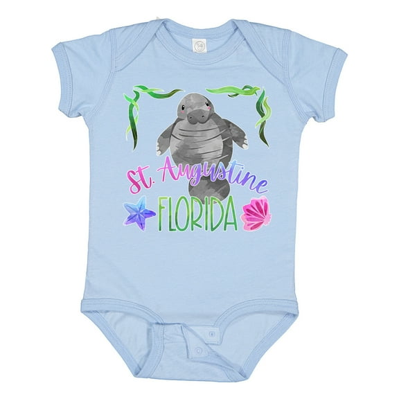 Inktastic St. Augustine Florida Cute Swimming Manatee Boys or Girls Baby Bodysuit