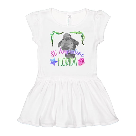 Inktastic St. Augustine Florida Cute Swimming Manatee Girls Baby Dress