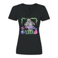 thumbnail image 1 of Inktastic St. Augustine Florida Cute Swimming Manatee Women's V-Neck T-Shirt, 1 of 5