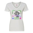 thumbnail image 1 of Inktastic St. Augustine Florida Cute Swimming Manatee Women's V-Neck T-Shirt, 1 of 5