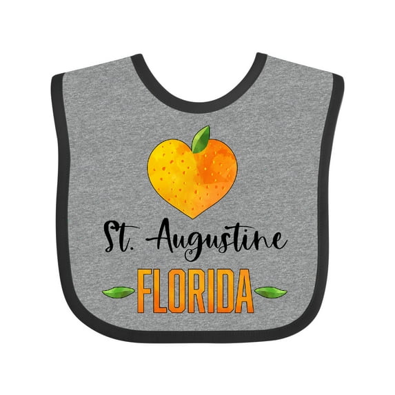 Inktastic St. Augustine Florida Orange in Heart Boys or Girls Baby Bib