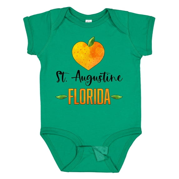 Inktastic St. Augustine Florida Orange in Heart Boys or Girls Baby Bodysuit