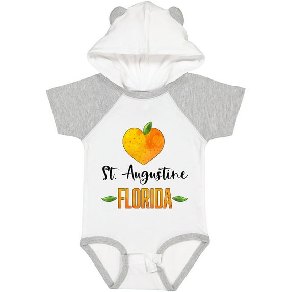 Inktastic St. Augustine Florida Orange in Heart Boys or Girls Baby Bodysuit